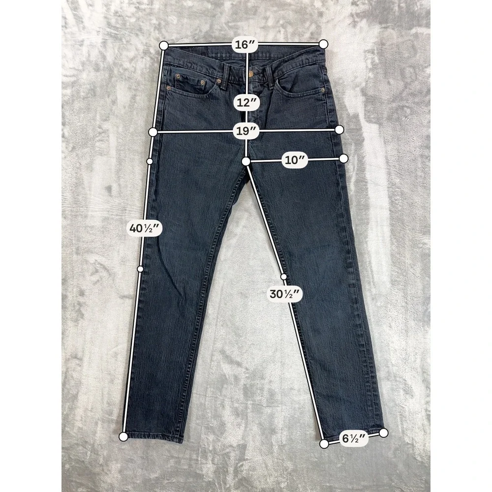 Levi's 511 Slim Fit Jeans Men's Size 31x30 Black Denim Pants
